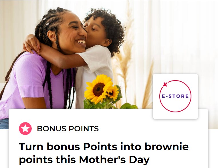 velocity estore mother's day bonus points offer